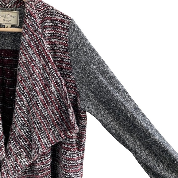 LUCKY Brand Waterfall Cardigan Chunky Knit Open Drape Sweater Wool Blend Cozy - Picture 5 of 14